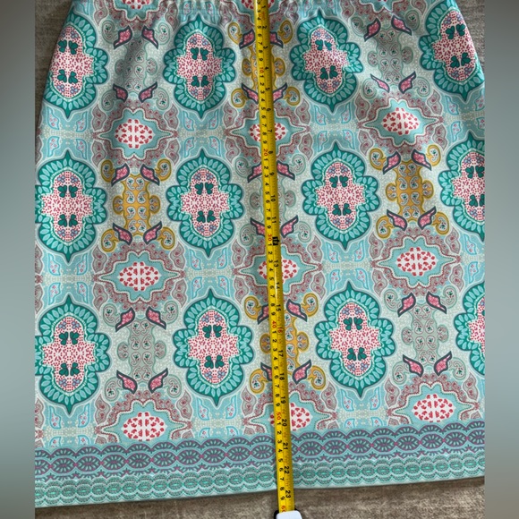 Talbots Light Blue Paisley Floral Stretch Elastic Waist Skirt - Size Large - Picture 10 of 13